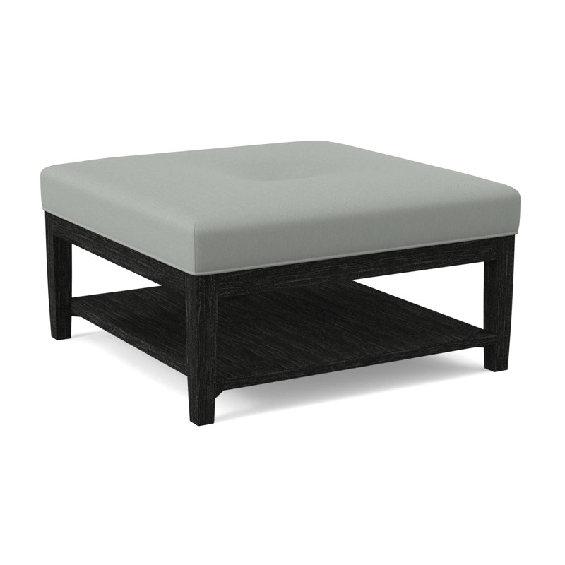 Hammond Square Ottoman, Antique Black Finish, Stone Crypton Performance; 0884-83