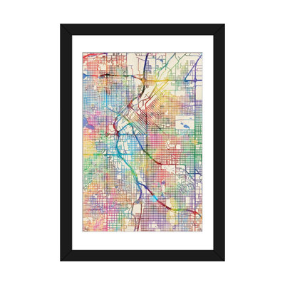 Carte de rue urban arc street : denver, colorado, états-unis, impression sur toile tendue