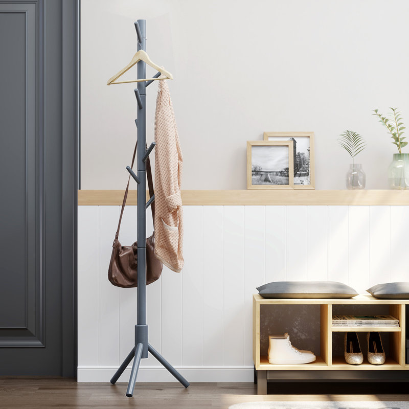 Freestanding Coat Rack, Gray