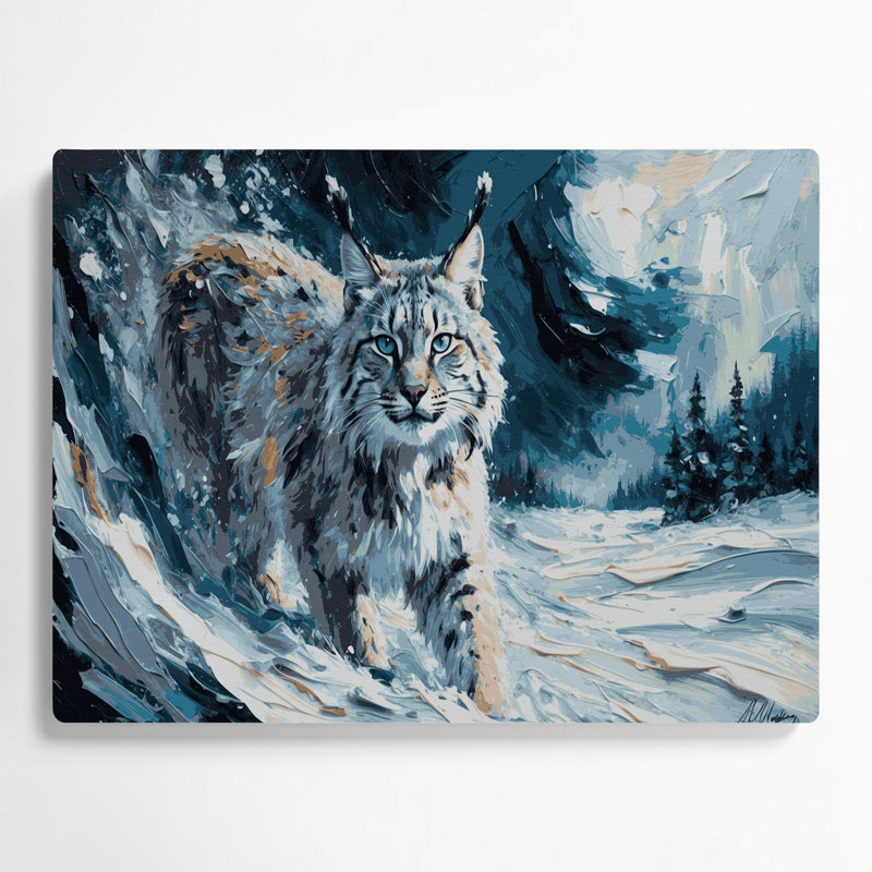 «Big Cats Alaska Lynx», art mural en métal gris