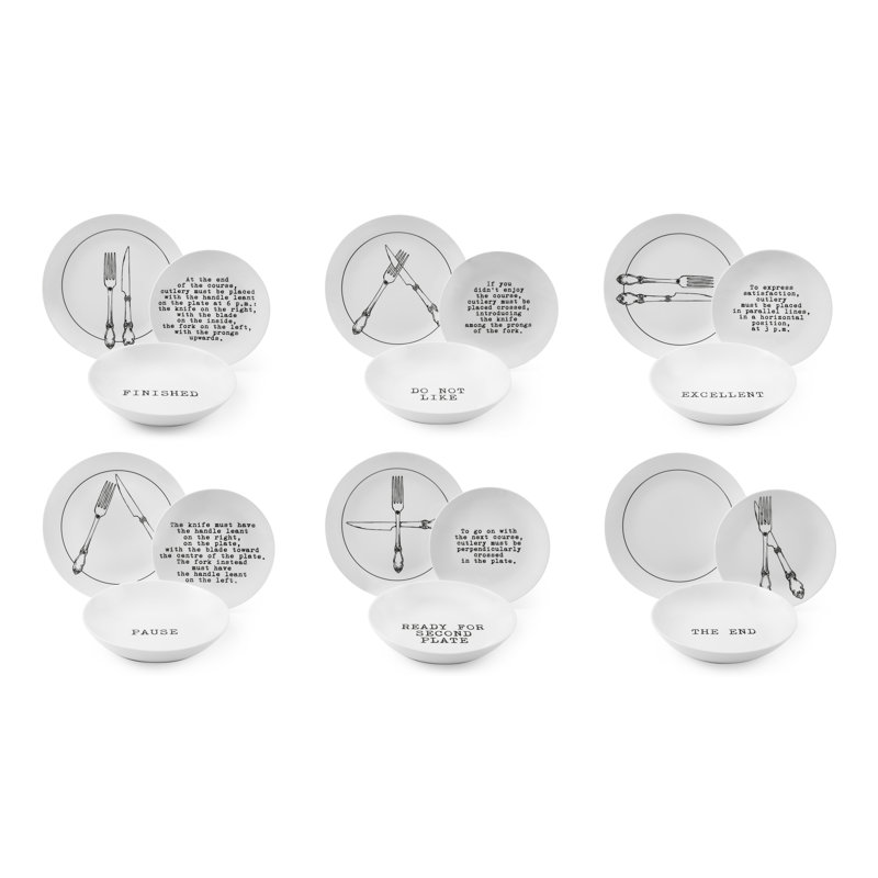 Galateo Piece Ceramic Dinnerware Set - Service for 6
