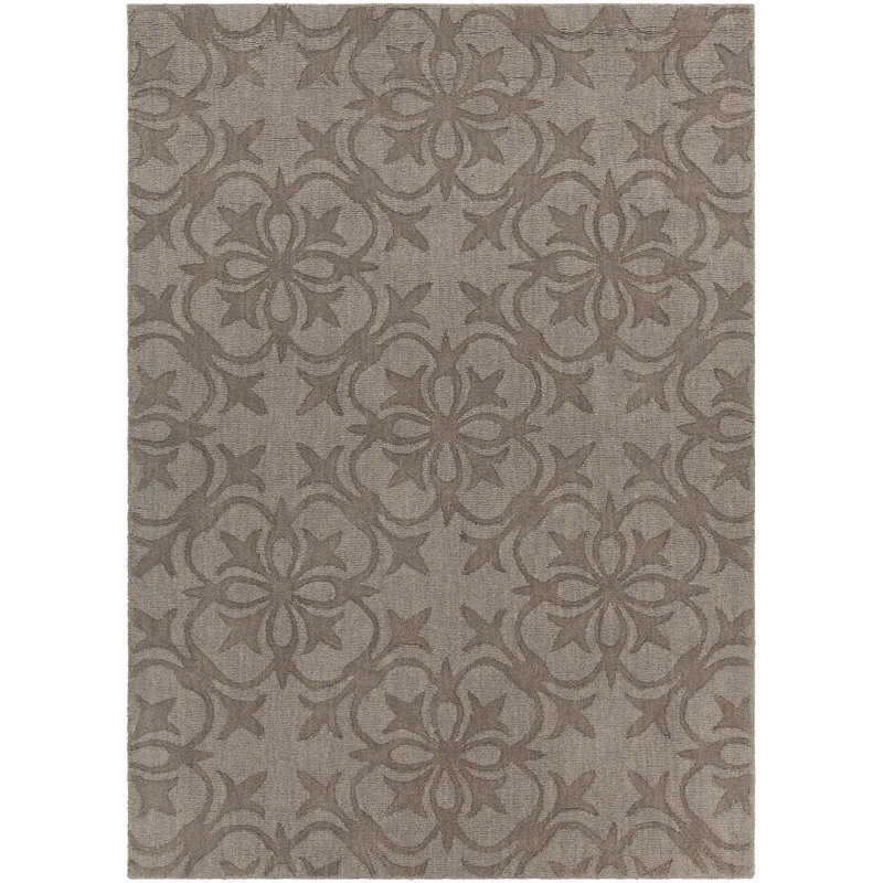 Tapis traditionnel taupe / brun Rekha, Rectangle 5 pi x 7 pi