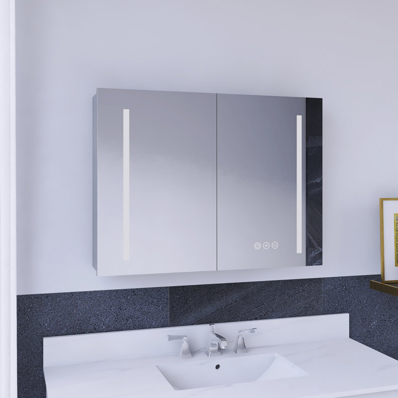 Pharmacie rectangulaire en aluminium 32 "avec miroir