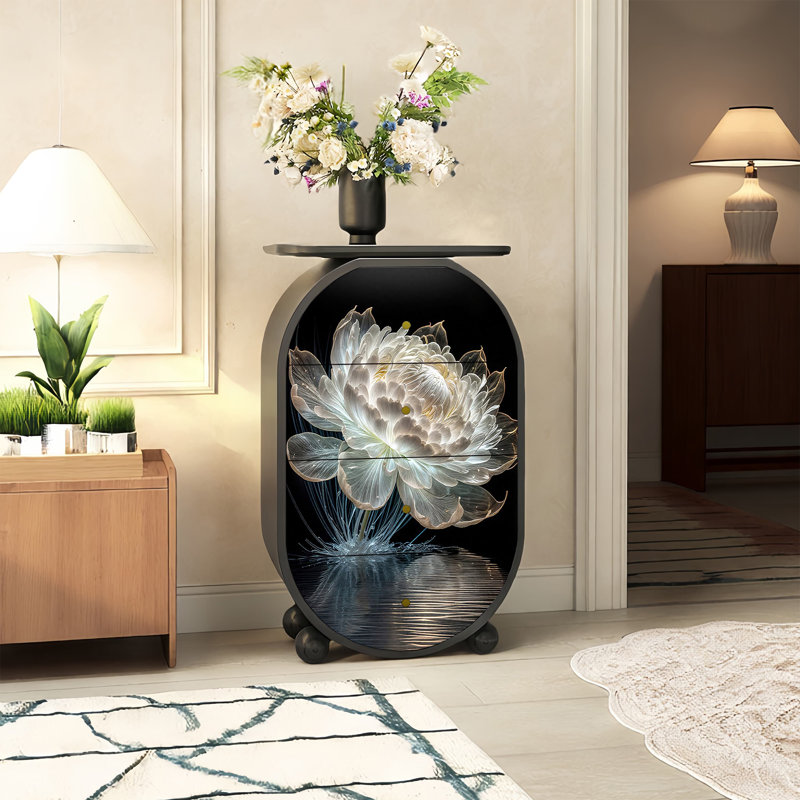 Armoire de tiroir de salon en bois massif