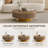  31.5" Walnut Nesting Coffee Table Sets with 2 Hidden Drawers