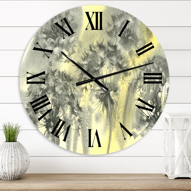Graines de pissenlit sur fond grunge II - Horloge murale de ferme, Petit