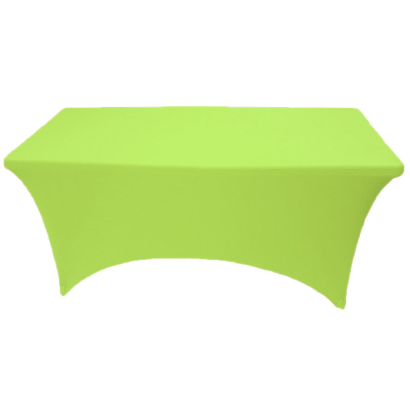 4Ft, 6Ft, 8Ft Spandex Tablecloth Fitted Stretch Rectangular Table Cover For Dining Wedding Party, Lime, 72" x 30"