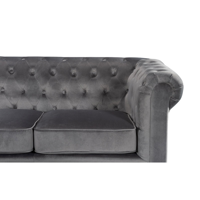 Chapmanville 3 Seater Polyester Sofa, Grey