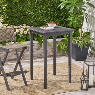 Table de bar d'extérieur carrée en bois d'acacia minimaliste