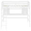 Lit mezzanine simple avec bureau, tablettes et échelle de rangement, blanc - Mobilier de chambre à coucher pour enfant peu encombrant