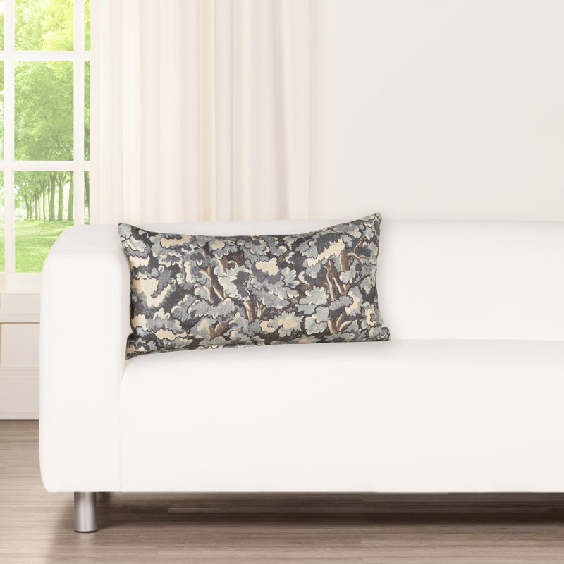 Coussin Cascade Tongas, Bleu, Polyester, Rectangle H 14 po x l 26 po