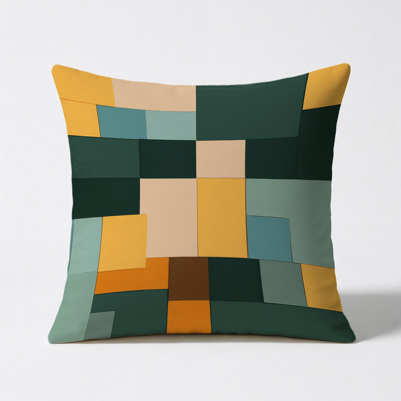 Terraformed Blocks Indoor And Outdoor Pillow, Square 16"