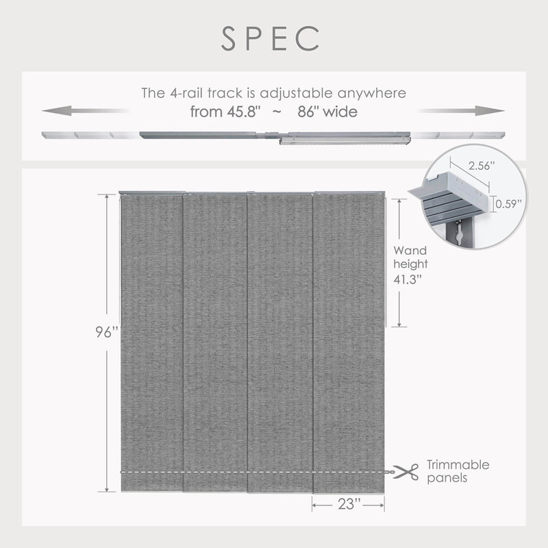 Sharmaine Adjustable Sliding Room Darkening Vertical Blind