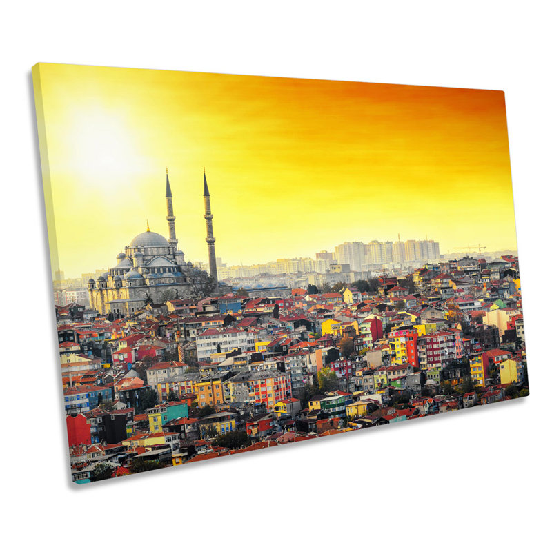 Istanbul Mosque Sunset Skyline - Wrapped Canvas Art Prints, 30.5cm H x 45.7cm W x 2cm D
