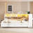 YDT Twin XL to King Daybed with Two Storage Drawers, Storage Cabinets, LED Light and USB Ports, White-619973766