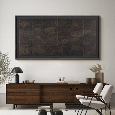 Large Framed Canvas Print Wall Art - Abstract Geometric Print for Dark Academic Decor