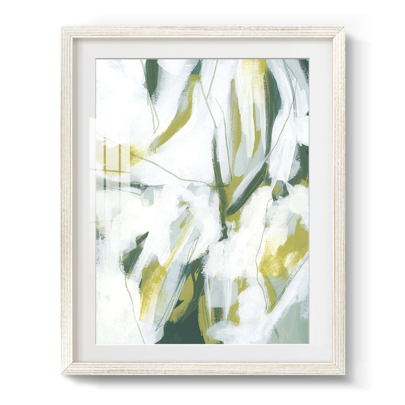 Emerald Ice I -Framed Print, 19.5" H x 16.5" W, White