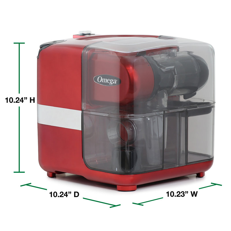 Omega Cold Press 365 Masticating Slow Juicer with On-Board Storage, Red