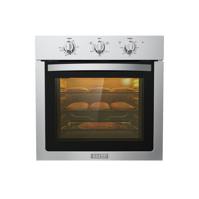 Basic 24 In. Electric Single Wall Oven 2.5 Cu. Ft. Capacity, built-in Oven with 2 Racks In Stainless Steel