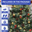 Arbre de Noël artificiel 6 pi, cyprès mélangé artificiel et pin, arbre de Noël luxuriant avec lumières RVB-1822540874