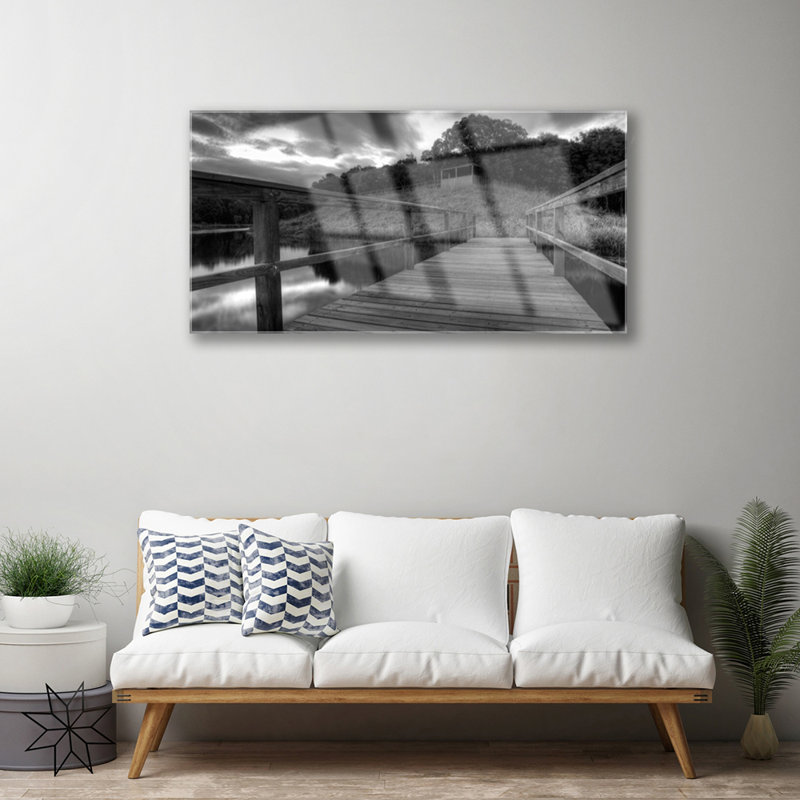 Architecture Bridge Lake - No Frame Print on Glass
