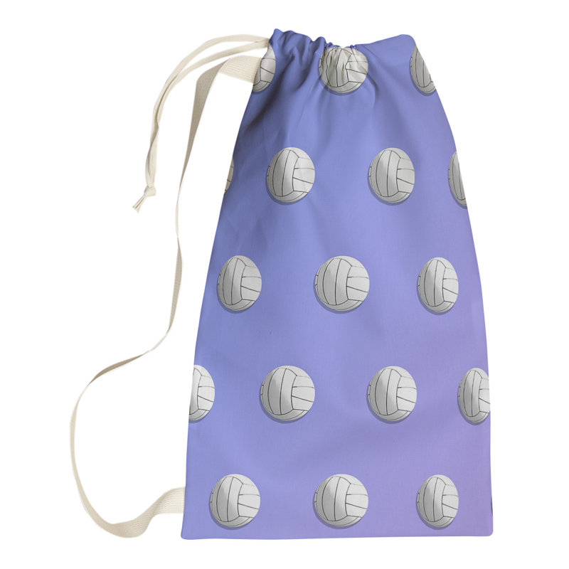 Sac à linge volleyball, Grand (H 76,5 po x l 29,5 po x P 1,5 po), Bleu / Mauve