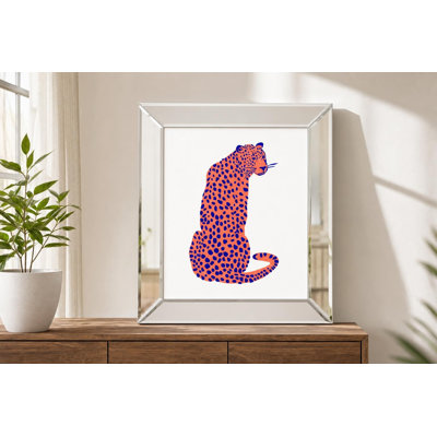 Electric Spotted Muse Wall Art - 22" x 26" - Mirrored Frame