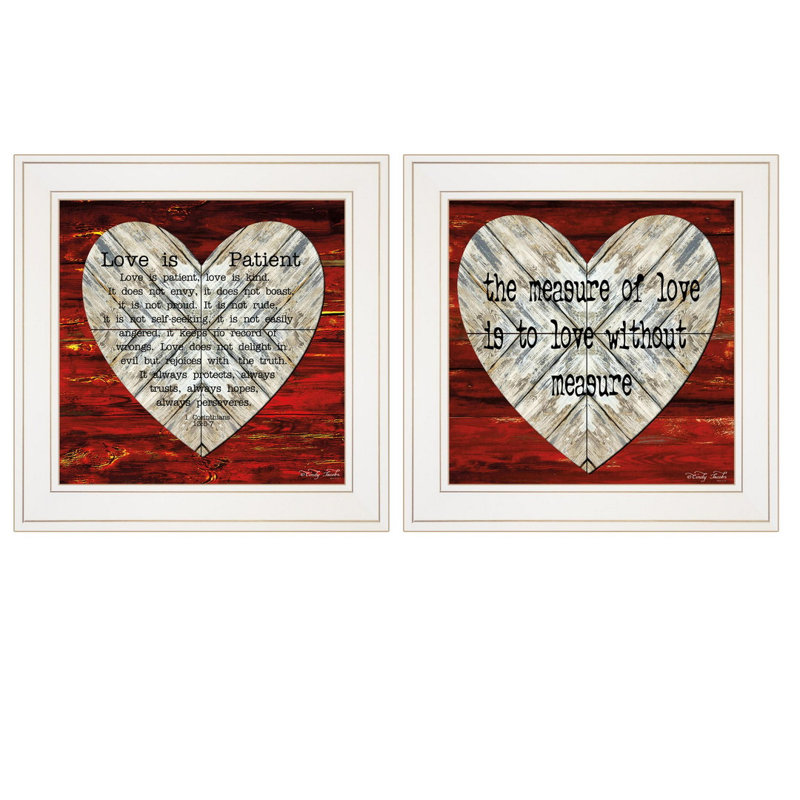 «Love is patient / Mesure», art mural encadré 2 pièces pour la maison par Cindy Jacobs