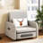 61.61"  W, 4-in-1 foldable sofa bed with adjustable backrest and side pockets, removable cotton-linen fabric, easy to move, suitable for RV small spaces-1619033457-1619033459