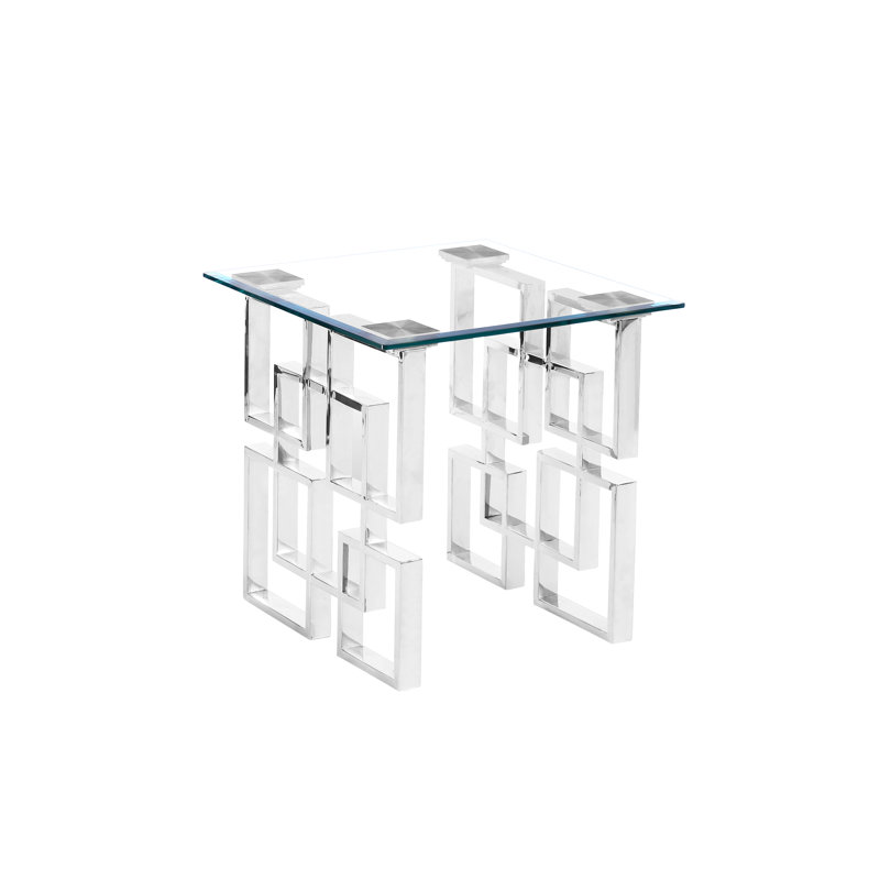 Table de bout Manahan, H 22 po x l 20 po x P 20 po, Argent