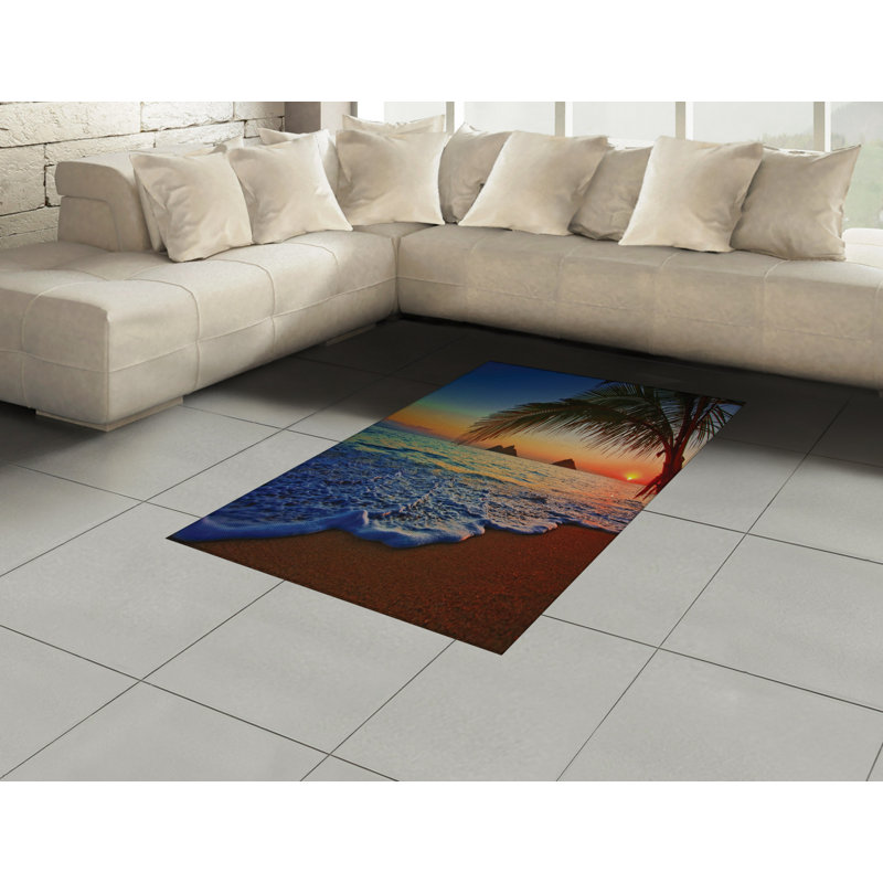 Hawaiian High Density Long Fiber Poly Threads Decorative Area Rug Carpet, Rectangle 4' x 5'8"