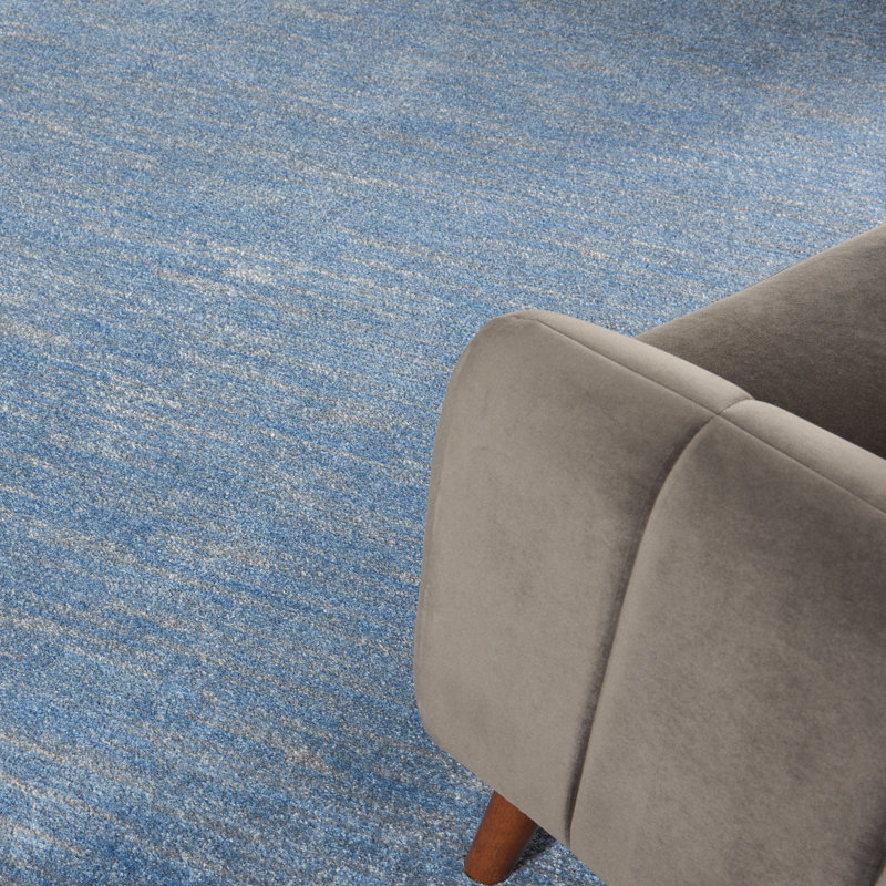 Nourison Essentials Blue/Gray Indoor/Outdoor Area Rug, Square 5'
