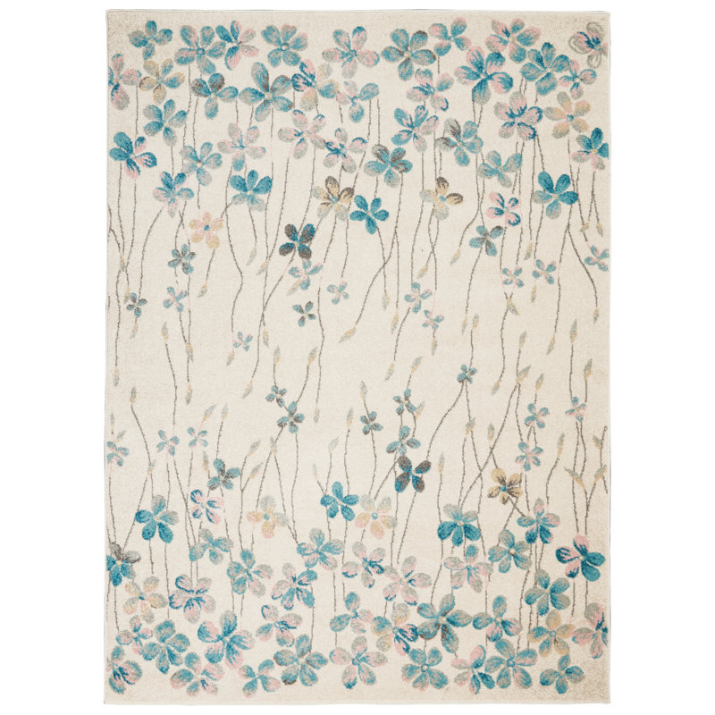 Floral Indoor Rug, Rectangle 4' x 6'