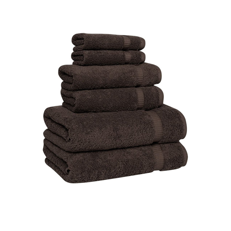 Ensemble de serviettes Serenity Luxury Hotel Turkish, 6, Chocolat