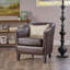 Fauteuil club en cuir reconstitué brun-984817623