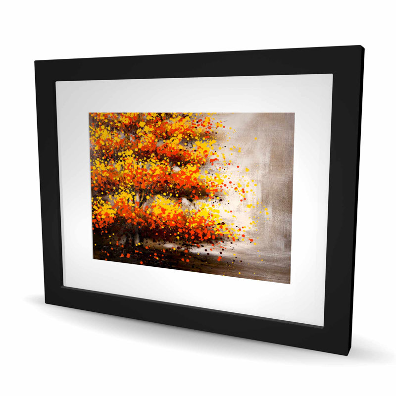 Arbre pointillé - brun contemporain encadré