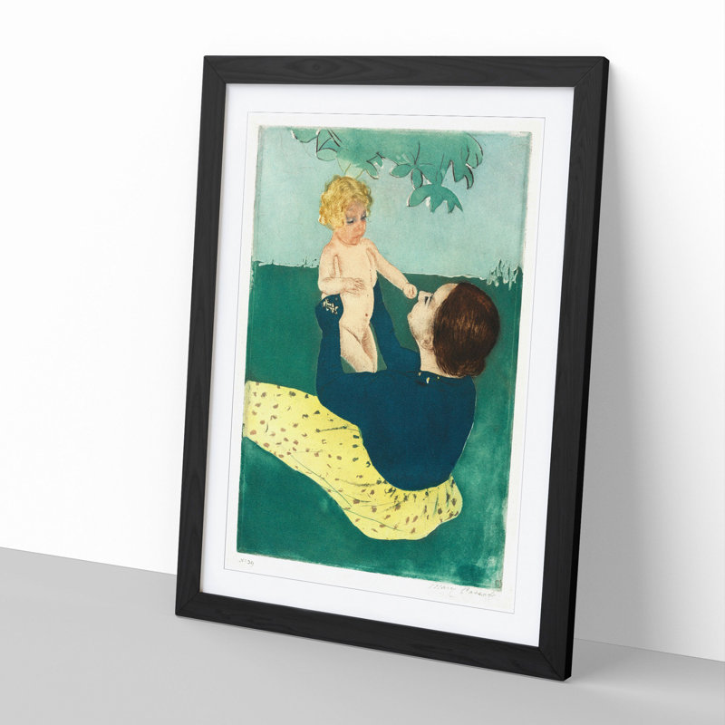 Under the Horse Chestnut Tree by Mary Cassatt - Picture Frame Painting, Black Framed, 48cm H x 36cm W x 2cm D