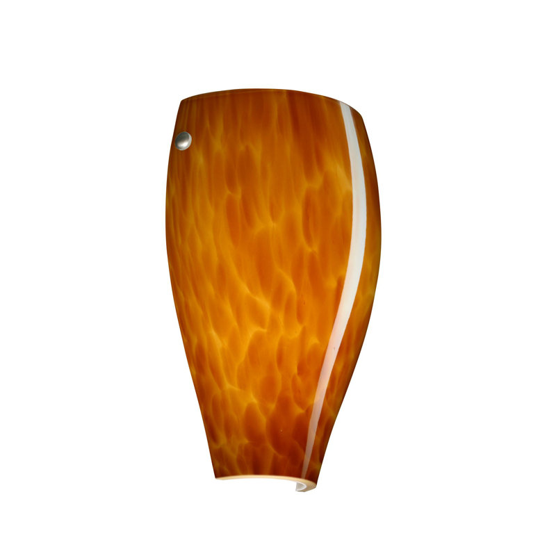 Jette Flush Mounted Sconce, Polished Nickel, Amber Cloud