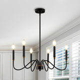 Tracen 6 - Light Dimmable Classic / Traditional Chandelier Black Chandelier