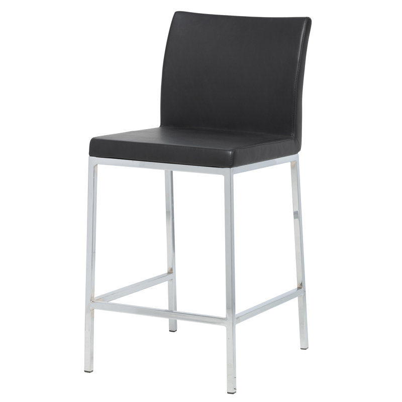 Kunze Jersey Bar & Counter Stool, Bar Stool (29.5" Seat Height), Black