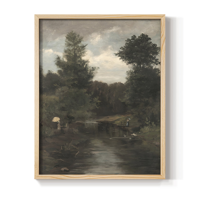 «Vintage Landscape CXCVII», reproduction encadrée - bois massif, H 21 po x l 17 po