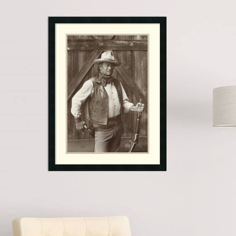 « john wayne » par bob willoughby, reproduction de photo encadrée