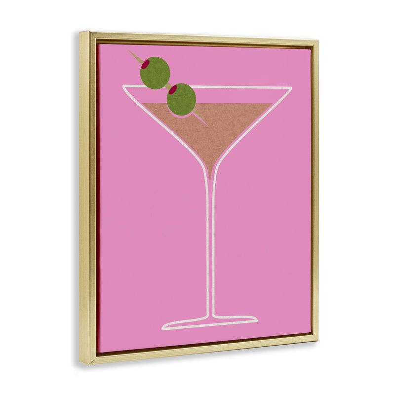 "Dirty Martini" sur toile encadrée par Daphne Polselli, Cadre flottant métallique doré, H 31 po x l 25 po