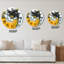 Jaune jaune noir et blanc liquide Art I - horloge murale moderne-1205017917