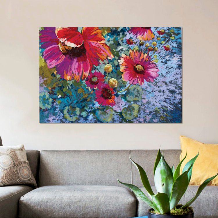 « mini rambling riot », impression sur toile, H 8 po x l 12 po x P 0,75 po, Toile tendue, Pas de tapis
