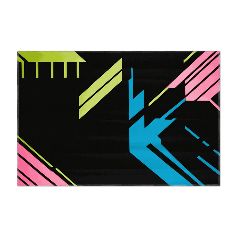 Neon Drift Indoor And Outdoor Area Rug, Rectangle 1'6" x 2'6"