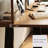 Nut-brown + Black Rectangular Solid Wood + Iron desk-1912582517