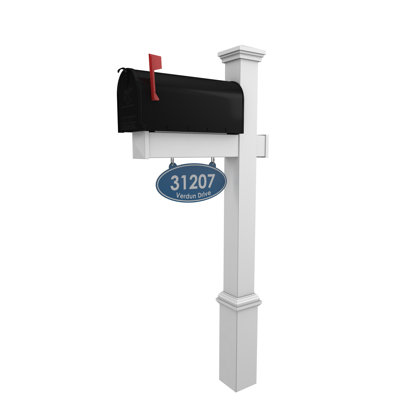 Personalized Post Mounted Mailbox with Address Plate