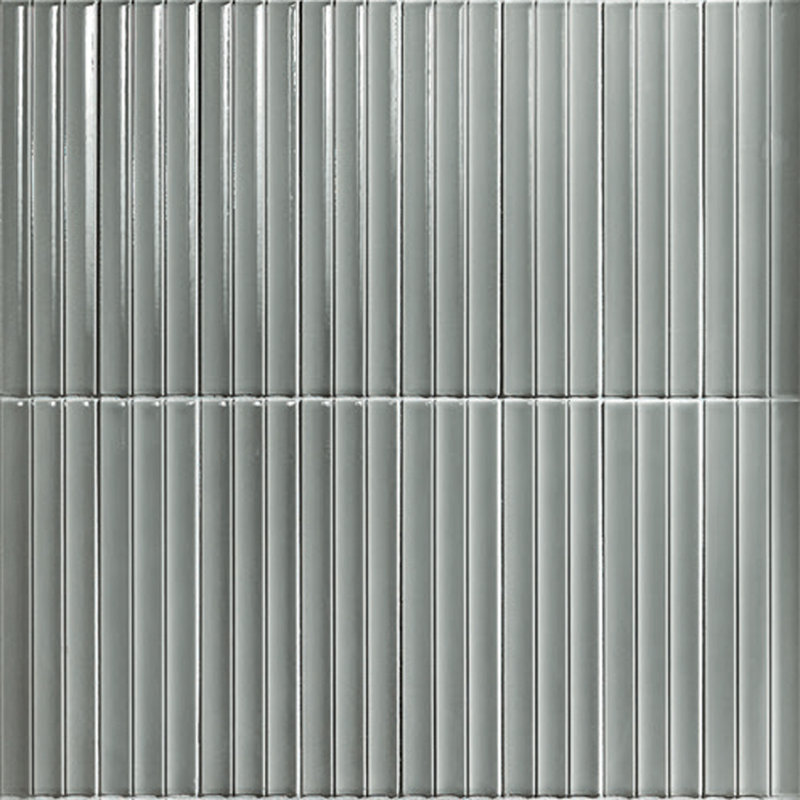 Bead 3" x 12" 3D Recessed Fluted Subway Wall Tile, Dove Light Gray Glossy