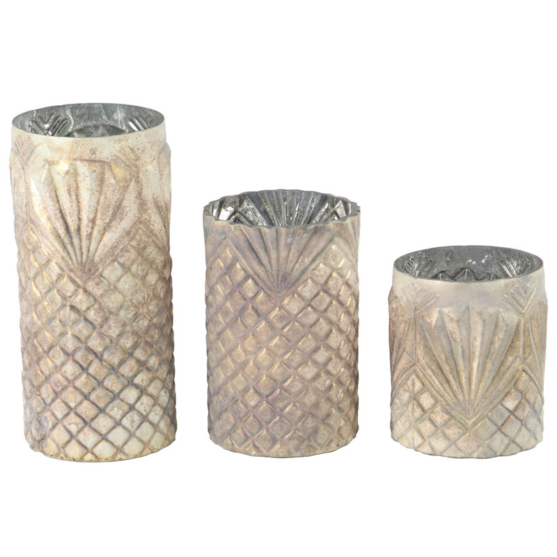 13'' H Glass Tabletop Votive Holder, Gold